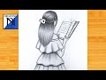 How to draw a girl reading book drawing easy  pencil sketch for beginner  drawing tutorial