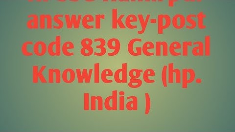 17 October 2021 CLERK POST CODE 839 SOLVED PAPER || HPSSC CLERK 839 ANSWER KEY||