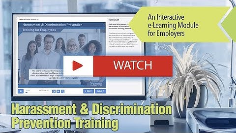 Harassment & Discrimination Prevention Training for Employees (eLearning Module)
