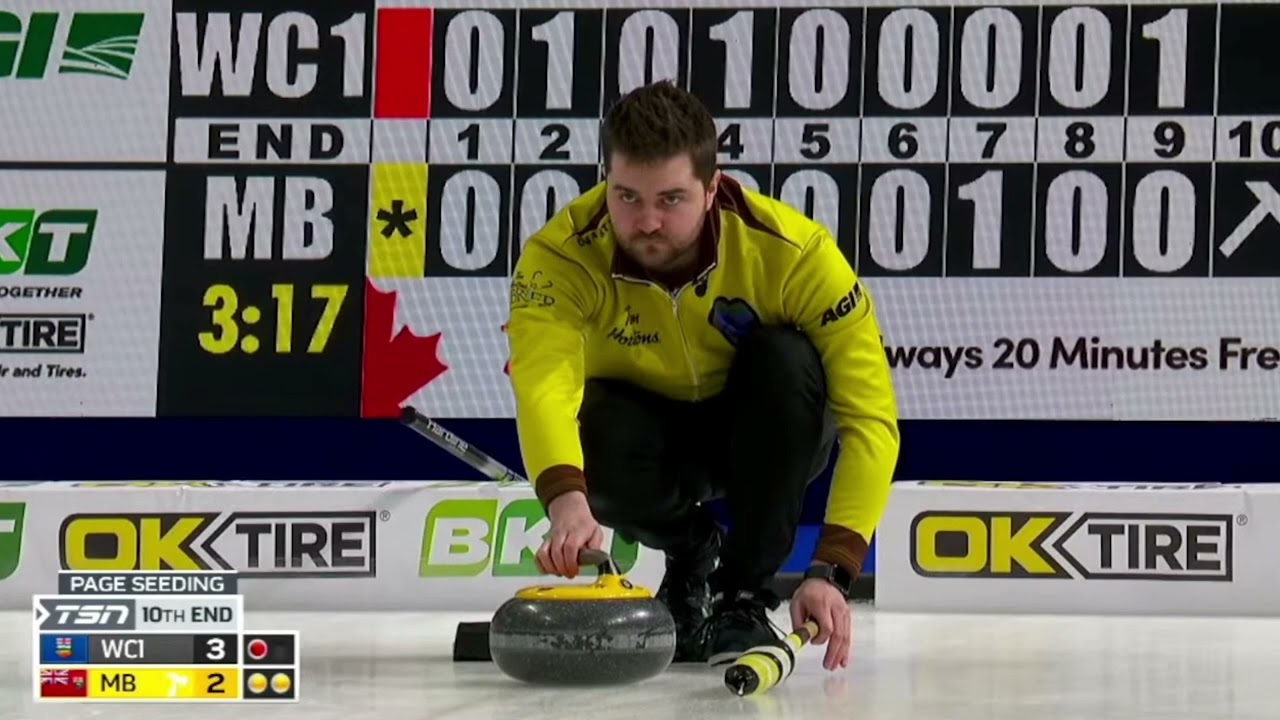 AGITopShots - 2023 Tim Hortons Brier - Manitobas Matt Dunstone raise double in 10th end