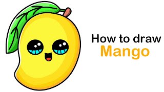 How to draw a cute mango fruit easy step by step in easy ways Resimi