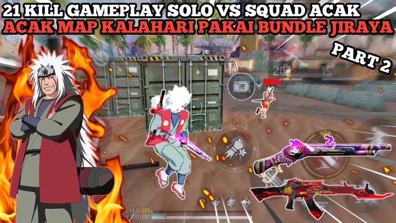 21 KILL GAMEPLAY SOLO VS SQUAD ACAK ACAK MAP KALAHARI PAKAI BUNDLE ...