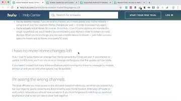 HULU HOME LOCATION ERROR what to do?