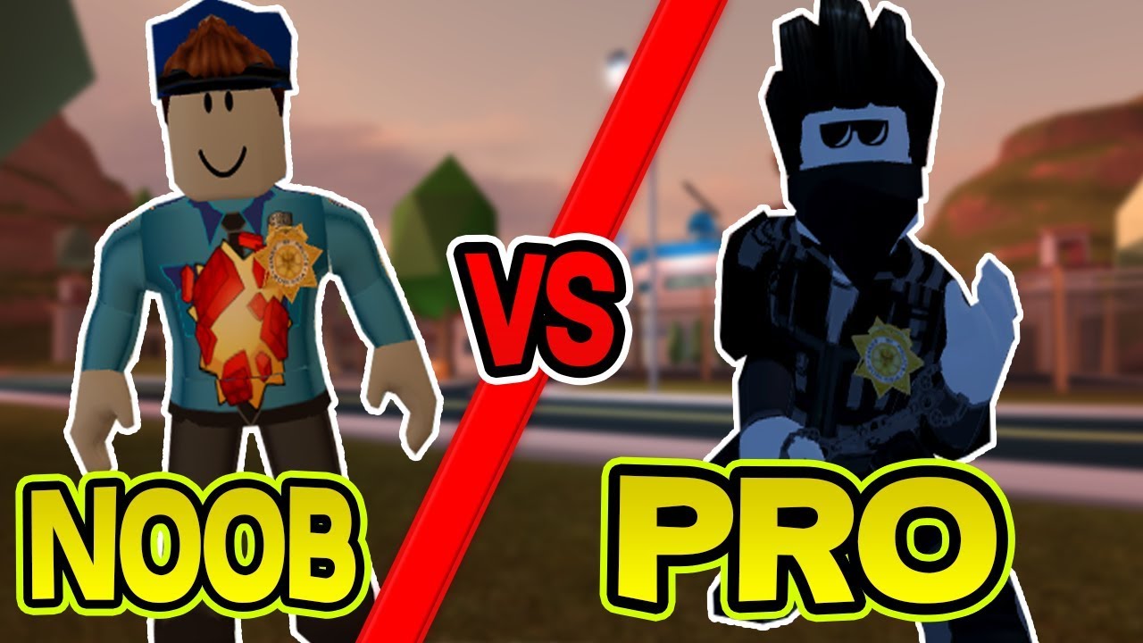 Roblox Jailbreak Noob Vs Pro 2 Police Youtube - noob police roblox