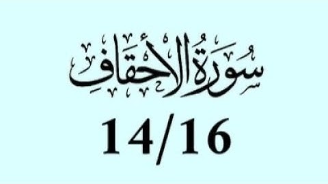 سورة الأحـقــاف (14/16)