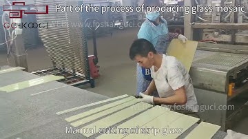 Real shots of glass mosaic tile production process Video
