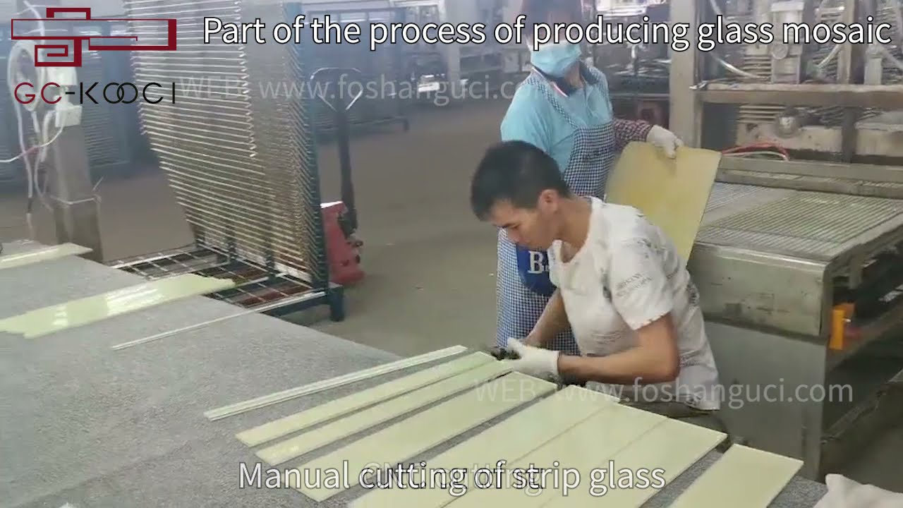 Real shots of glass mosaic tile production process Video