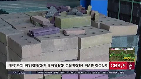 Recycled bricks being used to reduce carbon emissions during construction