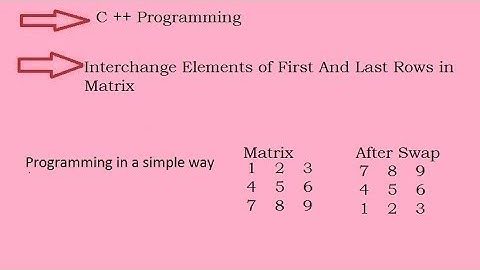 C++ Program to Interchange Elements of First And Last Rows in Matrix(Hindi)