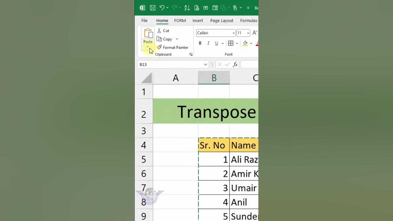 How to transpose data in ms excel learn ms excel tips and tricks in