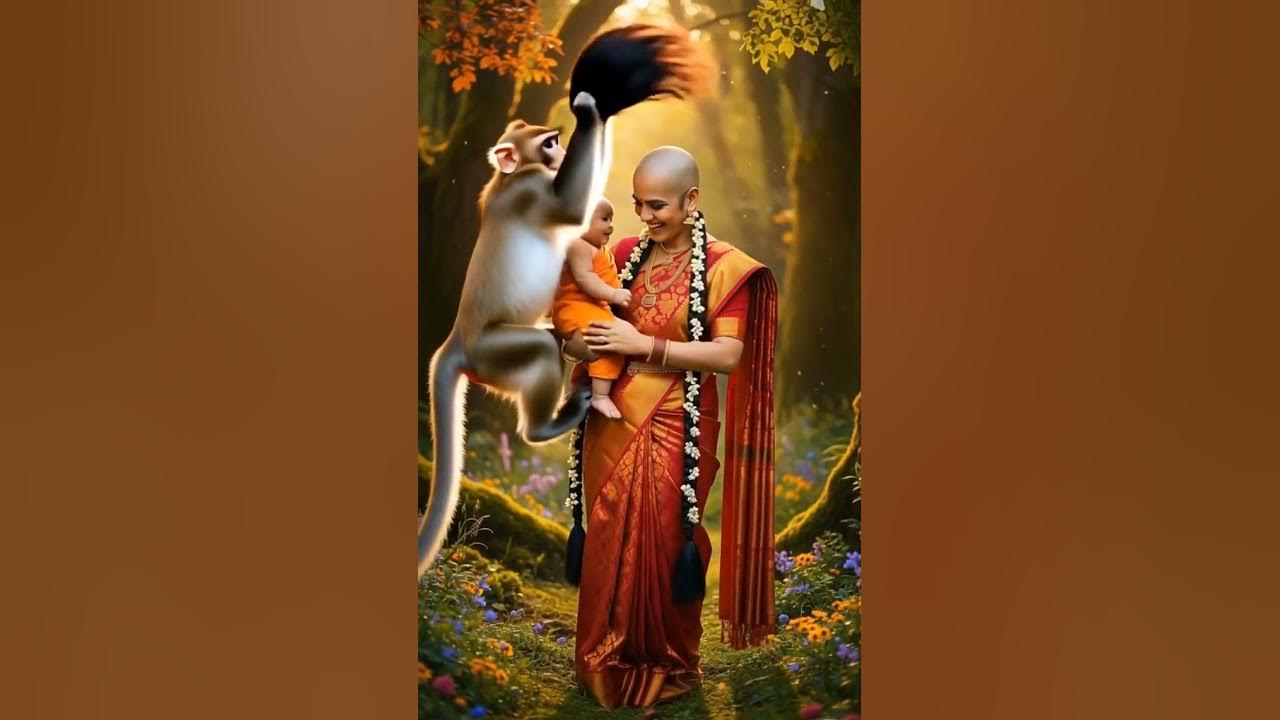 cutest little monk baby with mom ❤️❤️ #trendingshorts #shortsviral #shortvideo #song #viralvideos