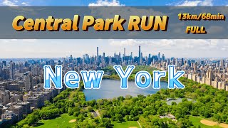 【New York】Central Park RUN│セントラルパーク・ラン │FULL【13km\/68min】Virtual RUN│Treadmill for Running in 4K