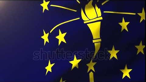 indiana flag waving in the wind. Looping sun rises style. Animation loop Stock video by