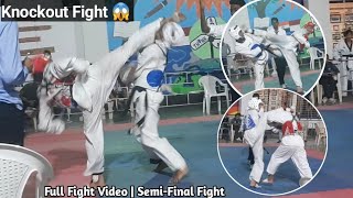 CBSE Zonal Taekwondo Semi-Final Fight | Aniruddh🔴 vs 🔵 | Taekwondo Fight Juniors 51Kg | #Knockout