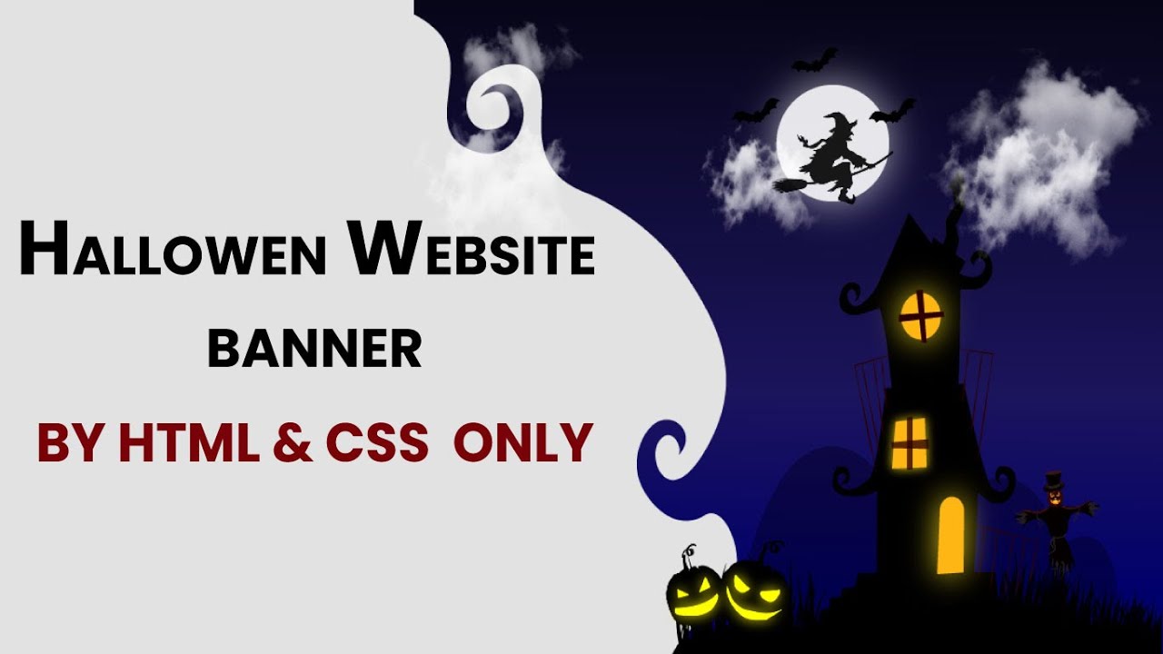 Creating Hallowen Website Banner | HTML CSS & JS | Landing Page |Full ...