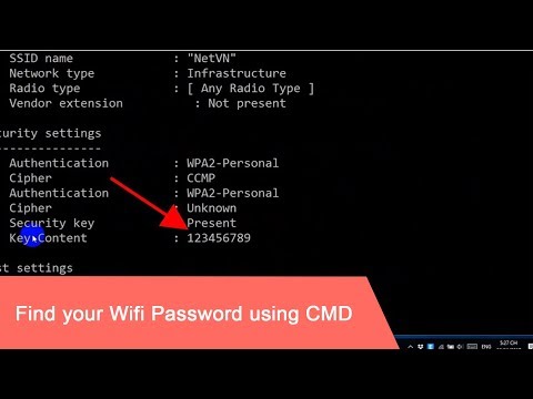 How to find your wi-fi password using command prompt on windows 10/8/7/xp the details you look at: http://netvntech.blogspot.com/2018/08/cmd-show-wi-fi-passw...