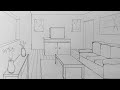 Drawing a room in 1-point perspective