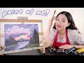 nina's vlog: following a bob ross painting tutorial 🌄✨ | painting with nina