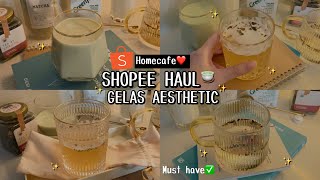 SHOPEE HAUL PERLENGKAPAN MINUM AESTHETIC / GELAS AESTHETIC ALA KOREA WAJIB PUNYAA | MULAI DARI 6000?