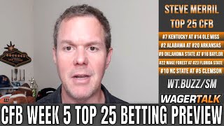 College Football Week 5 Picks and Odds | Top 25 College Football Betting Preview \& Predictions