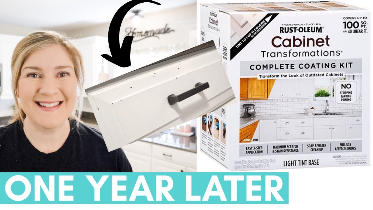 HOW DO MY PAINTED CABINETS LOOK NOW?! | Rustoleum Cabinet Transformations Cabinet Makeover Update