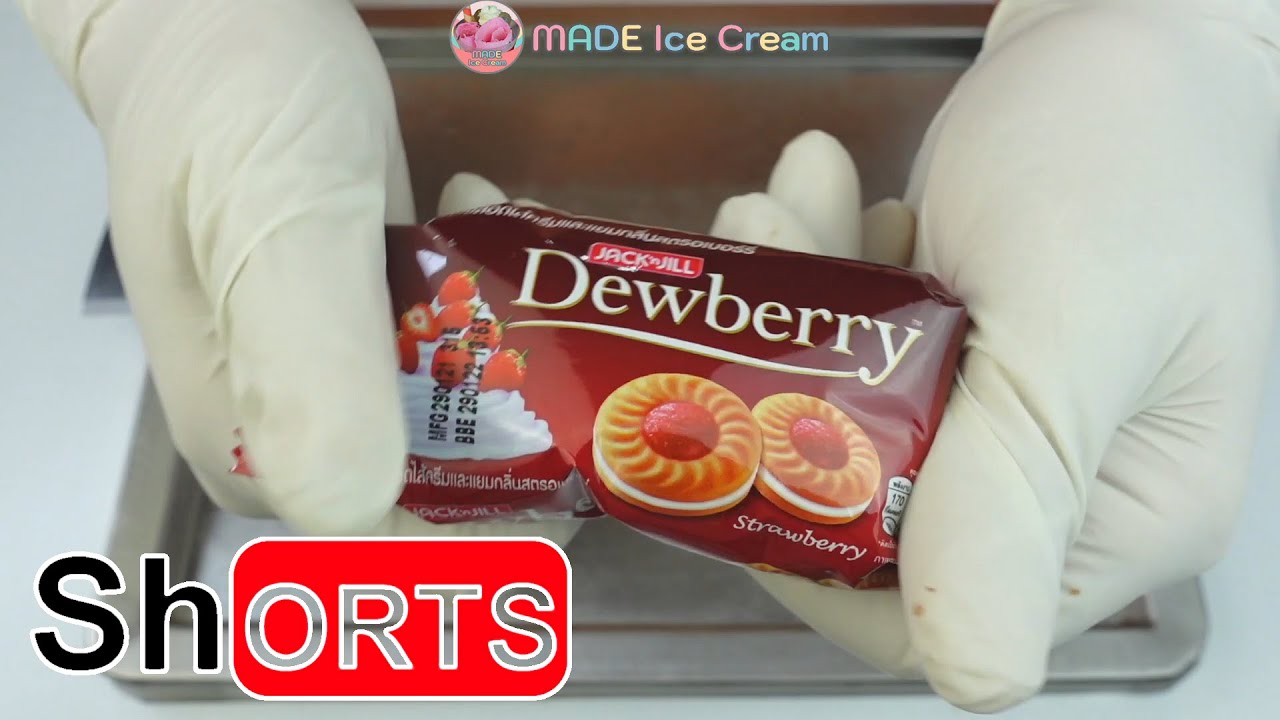 MAKE Dewberry Strawberry Cookies Ice Cream Rolls | Shorts | No Talk & ASMR |