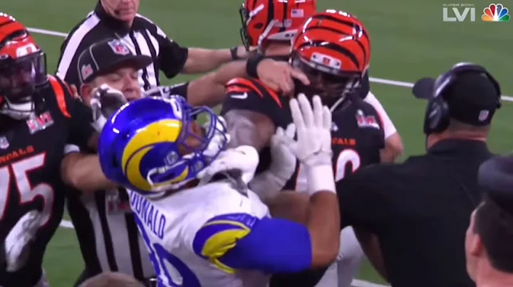 Aaron Donald SHOVED JOE BURROW AND STARTS A HUGE F...