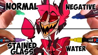Drawing Alastor in 4 Different styles | Hazbin hotel 🏨 | Janali artist