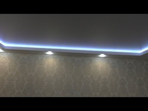 Двухуровневые потолки из гипсокартона с подсветкой своими руками фото
