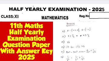 11th Maths Half yearly Question paper with answer key 2025|Vincent Info|