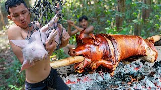 New Video Pig Trap 2021!! Amazing Make Pig Trap then Cooking Eating Delicious