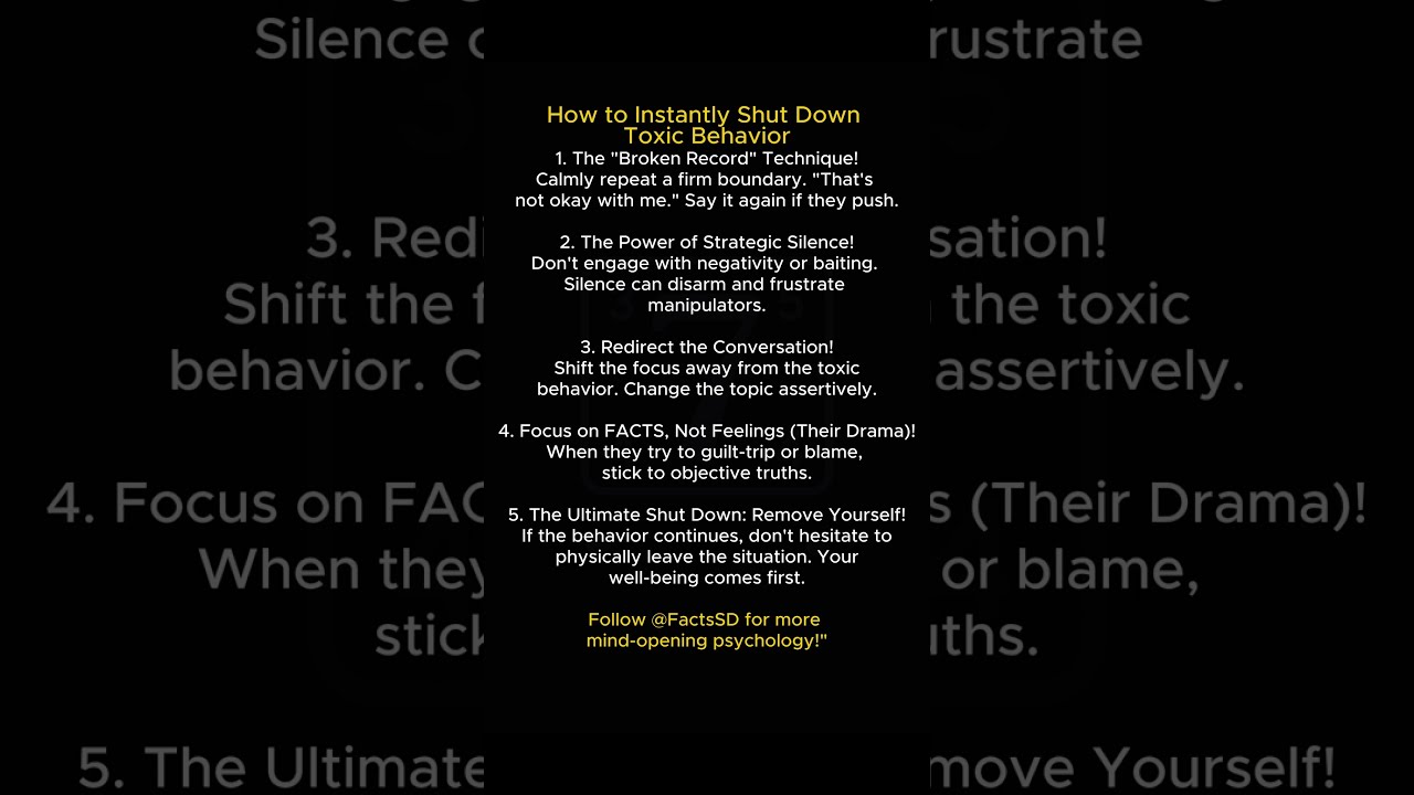 How To Instantly Shut Down Toxic Behavior 5 Science Backed Methods Factssd Psychology Quotes