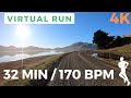 Virtual Running Videos | 32 Minute Virtual Run For Treadmill 4K | Virtual Exercise Video | 170 BPM