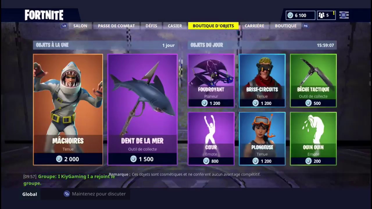 Boutique Fortnite Du 22 Juillet 2018 Skin Machoires Dents De La - boutique fortnite du 22 juillet 2018 skin machoires dents de la mer coeur plongeuse ouin ouin