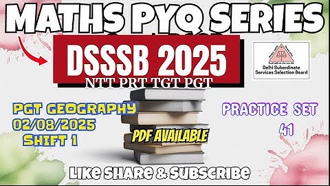 DSSSB MATHS | TARGET DSSSB 2025 | PRACTISE SET - 41 | #dsssbexamwindow @dsssbexamwindow 