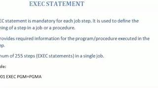 JCL Exececution statement (EXEC)