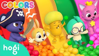 COLORFUL Slides and Ball Pit (Pirate ver. 🏴‍☠️)｜Learn Colors with Slides｜Colors for Kids｜Hogi Colors