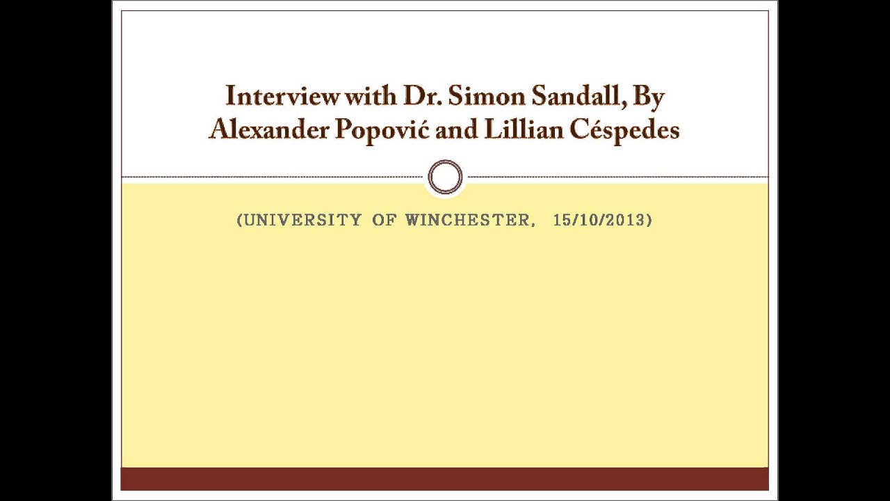 Interview with Dr. Simon Sandall YouTube