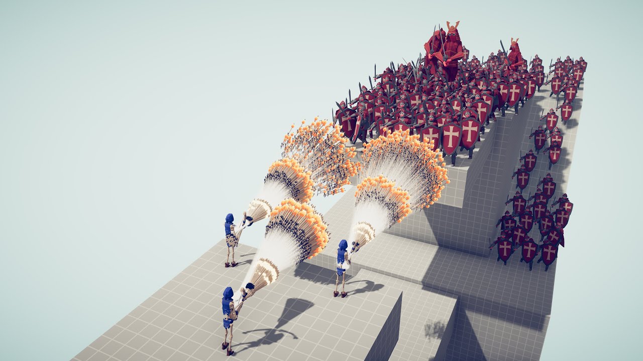 3x GOD FIRE ARCHER vs 100x UNITS & 3x GIANTS - Totally Accurate Battle Simulator TABS