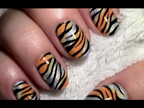 Holo Tiger Nails Animal Print Nail Art Design (tutorial With Nail Holo Tiger Nails Animal Print Nail Art Design (tutorial with nail polish / long & short nails) - Holo Tiger Nails Animal Print Nail Art Design (tutorial With Nail
