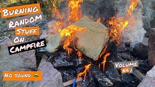 Burning Radom stuff on campfire volume 1 🔥 (burning things)
