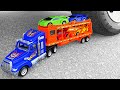 😱Experiment: Wheel Car VS Truck Trailer with Cars Toy. Crushing Crunchy &amp; Soft Things by Car!😎