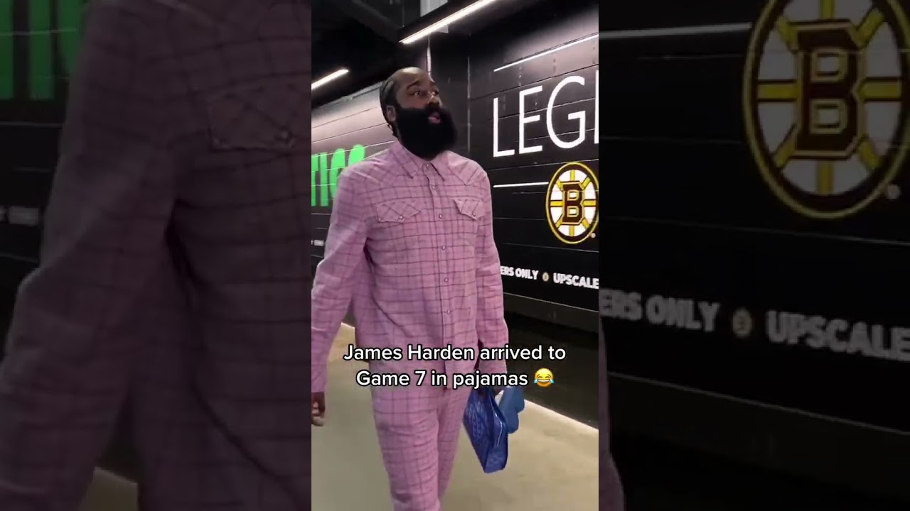 James Harden arrived to Game 7 in pajamas 😂👏 #shorts 
