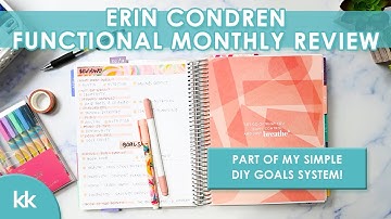 Erin Condren Monthly Review Minimal Functional Goal Planning Monthly Planner Simple DIY Goalsetting