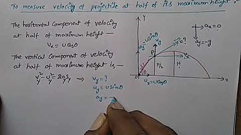 TO MEASURE VELOCITY OF AN OBLIQUE PROJECTILE AT HALF OF MAXIMUM HEIGHT