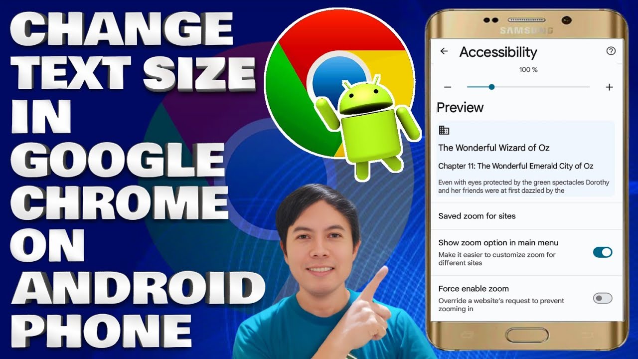 How To Change Text Size in Google Chrome on Android Phone - YouTube