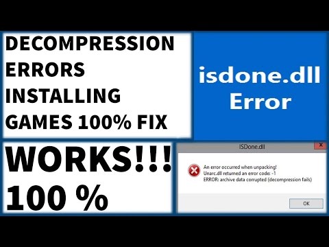 Decompression Failed With Error Code 100% Fix , ISDONE Dll & Unarc Dll While Installing Games