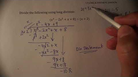 Dividing Polynomials using Long Division and Synthetic Division (Advanced Functions 4U - MHF4U)