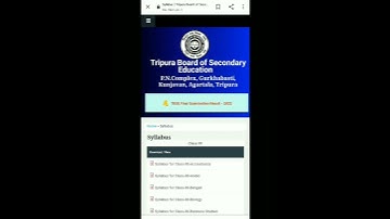 TBSE 10 and 12 syllabus download #Education