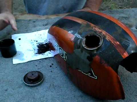 How to clean out a gas tank on a motorcycle How To Clean Rusted Motorcycle Fuel Tank